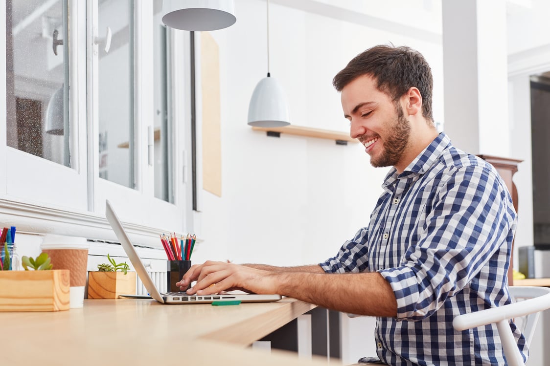 Young Business Man in E-Learning